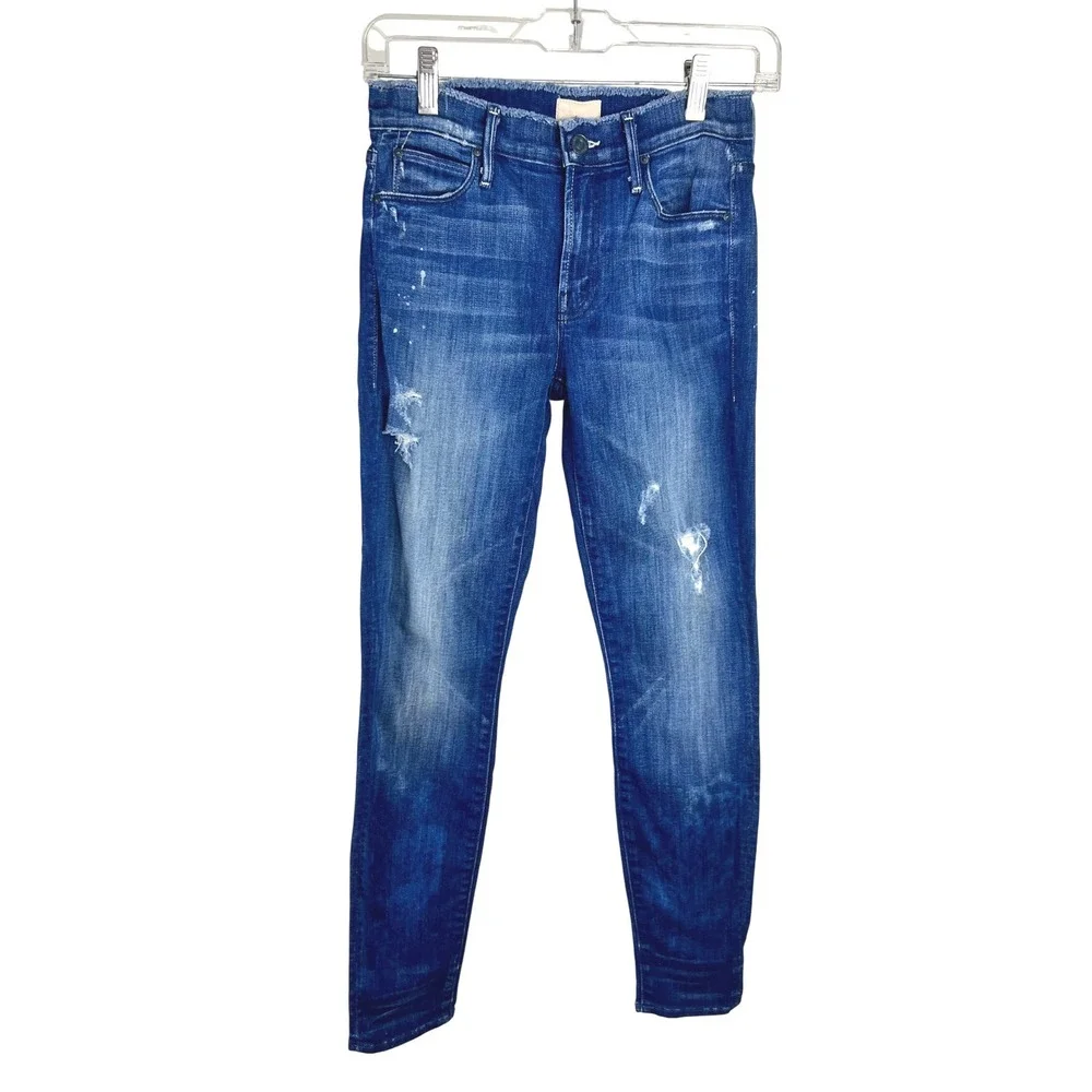 MOTHER The Double Fray Charmer Distressed Skinny Jeans Take the Edge Off Size 25